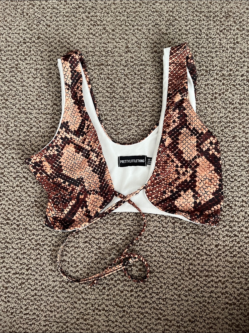 Pretty little thing front tie bikini top
